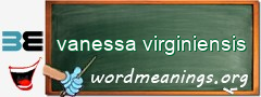 WordMeaning blackboard for vanessa virginiensis